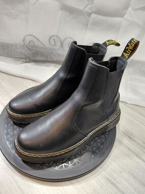 Dr Martens Womens Dorrian Chelsea Black Leather Pull On Boots SIZE 7